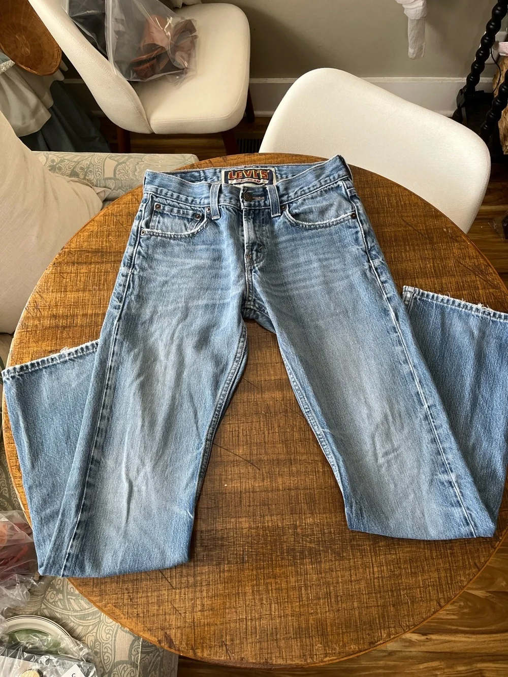 Levi's Men's Light Blue Denim Jeans - Slim Boot 537 Vintage